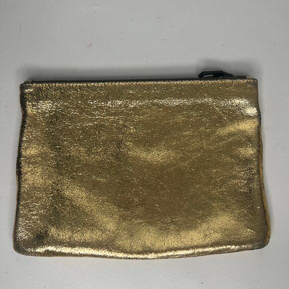 Marc Jacobs Gold Leather Zip Clutch Bag - Picture 3 of 6